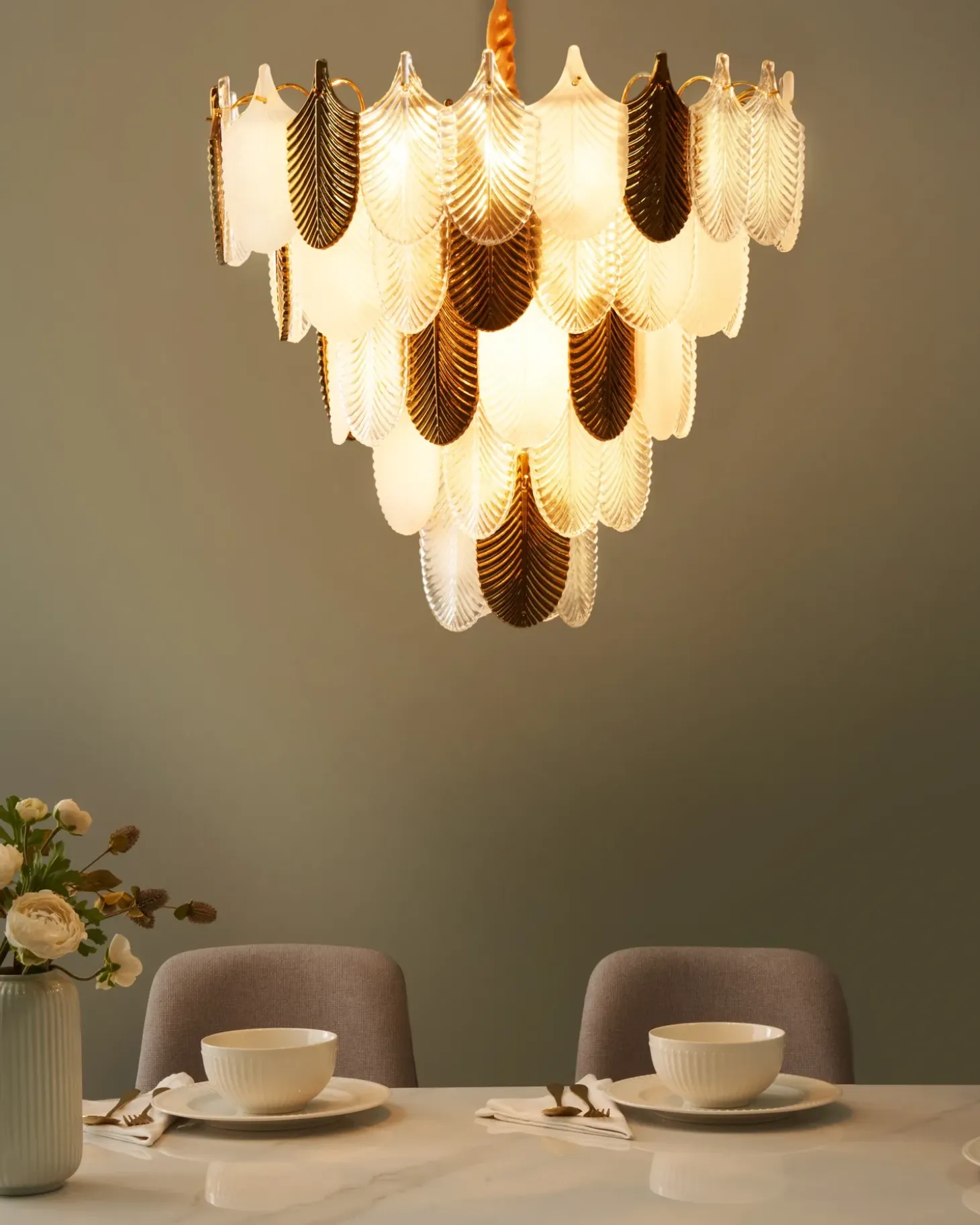 Lysekrone AGUIRRE Glas Messing
