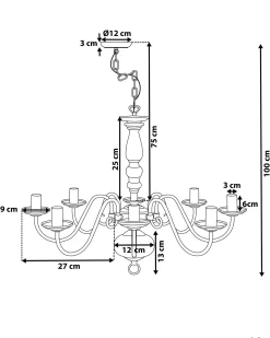 Lysekrone BRITHON Metal Hvid