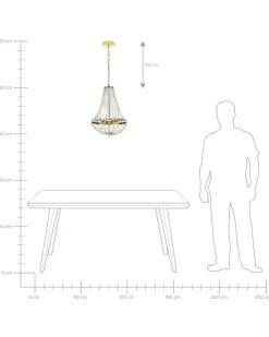 Lysekrone DIAMANTE Metal Guld