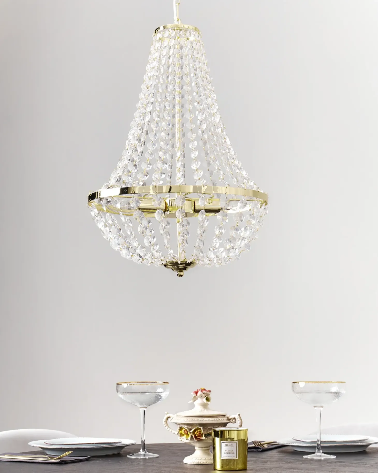Lysekrone DIAMANTE Metal Guld