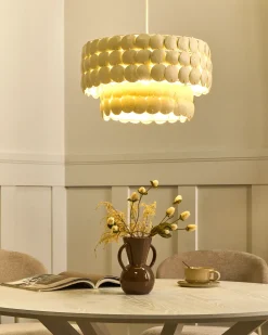 Lysekrone KOTMALE Kokosnødde-skal Lys Beige