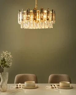 Lysekrone MANTARO Glas Guld