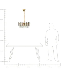 Lysekrone MANTARO Glas Guld