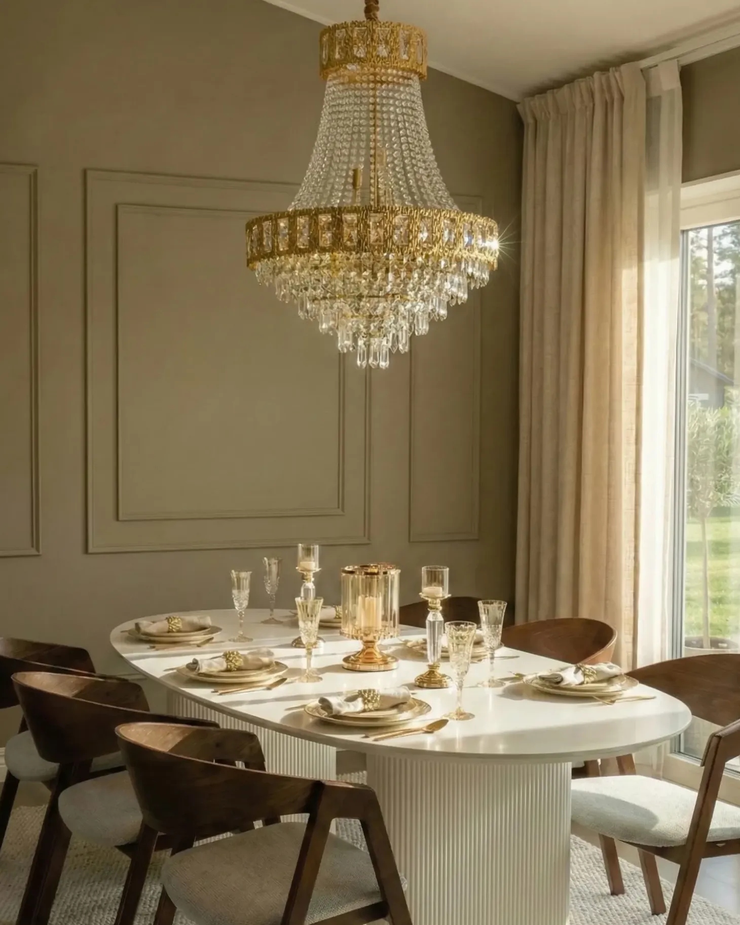 Lysekrone MEKI Krystal Guld