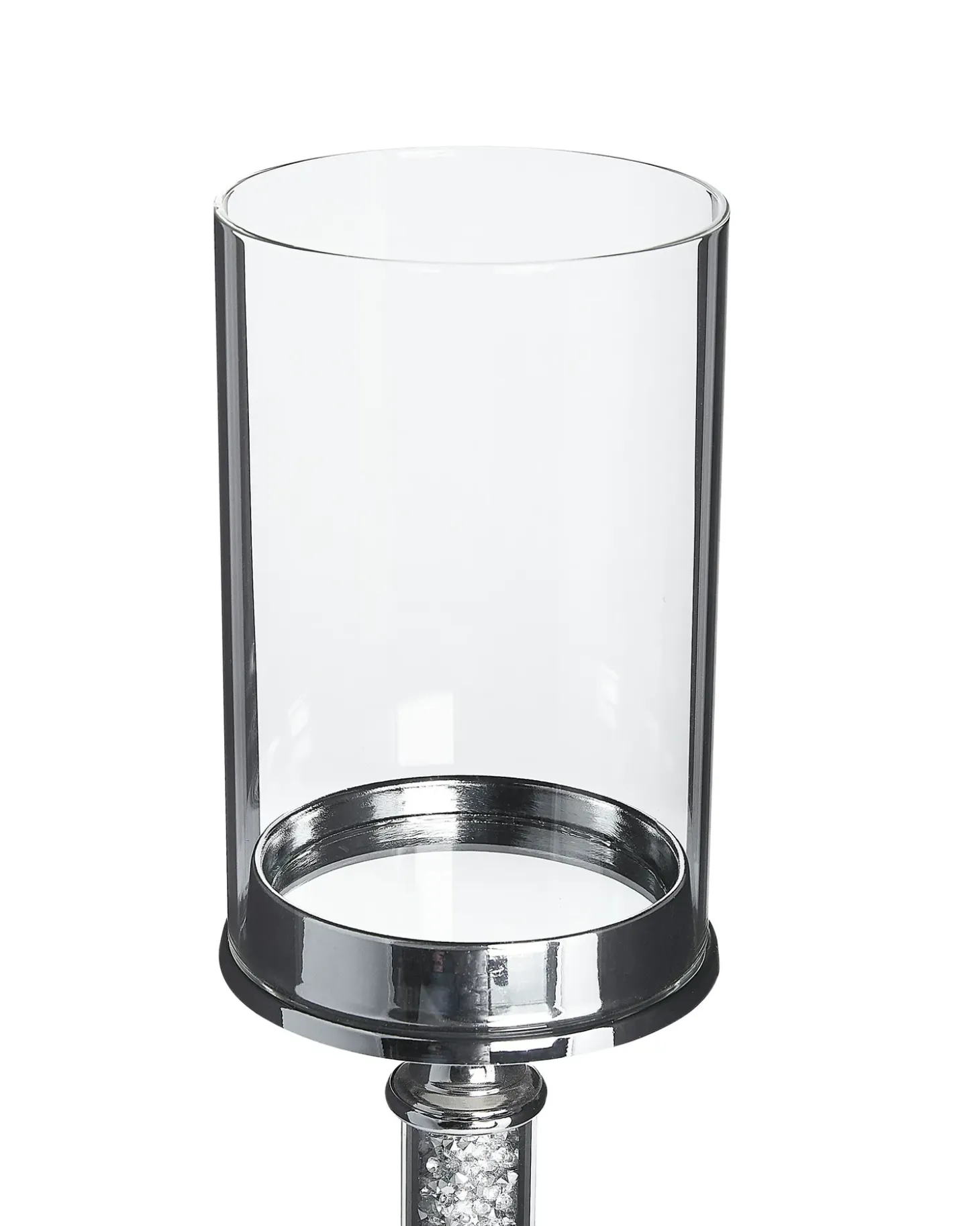 Lysestage ABBEVILLE Glas 41 cm Sølv