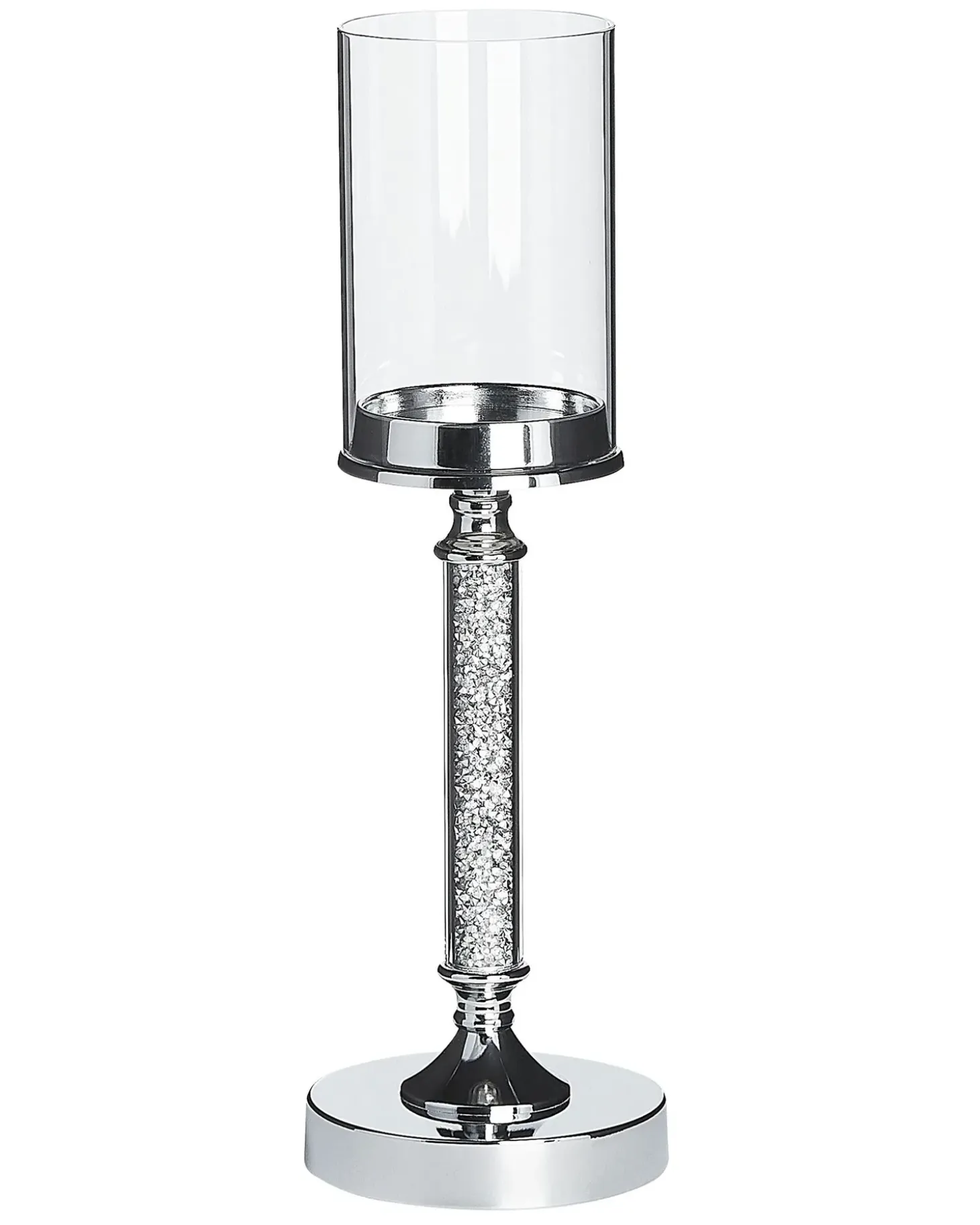 Lysestage ABBEVILLE Glas 41 cm Sølv
