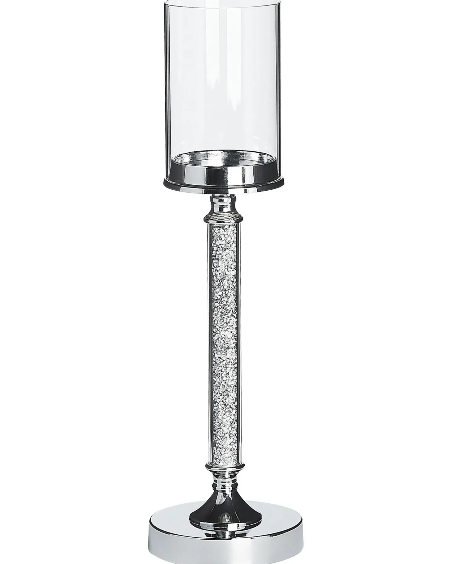 Lysestage ABBEVILLE Glas 48 cm Sølv
