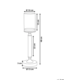 Lysestage ABBEVILLE Glas 48 cm Sølv