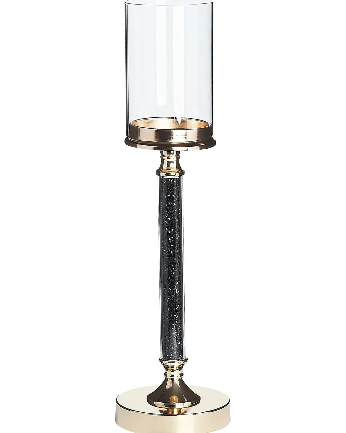 Lysestage ABBEVILLE Glas 48 cm Sort