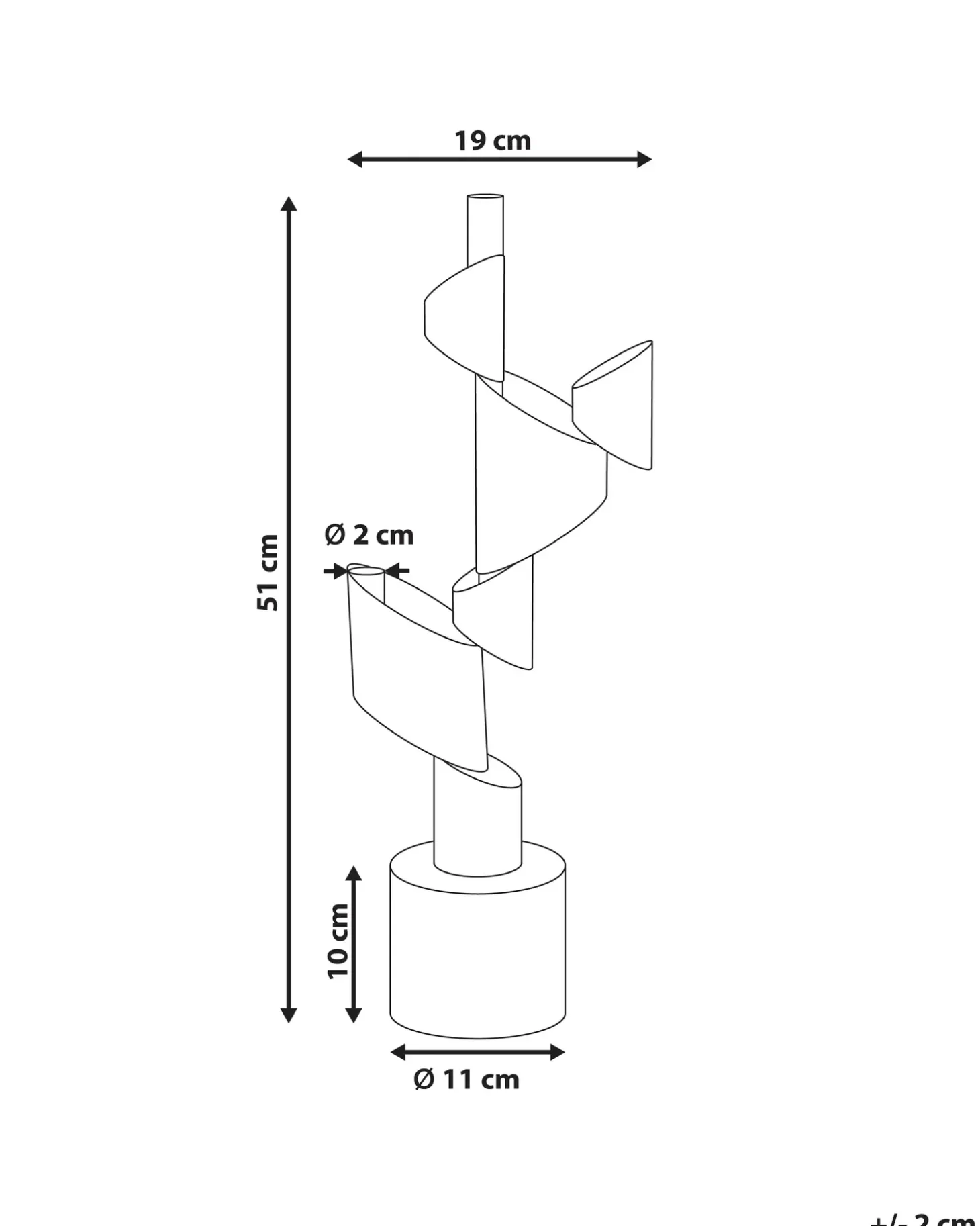 Lysestage AMILLY Metal 51 cm Sort