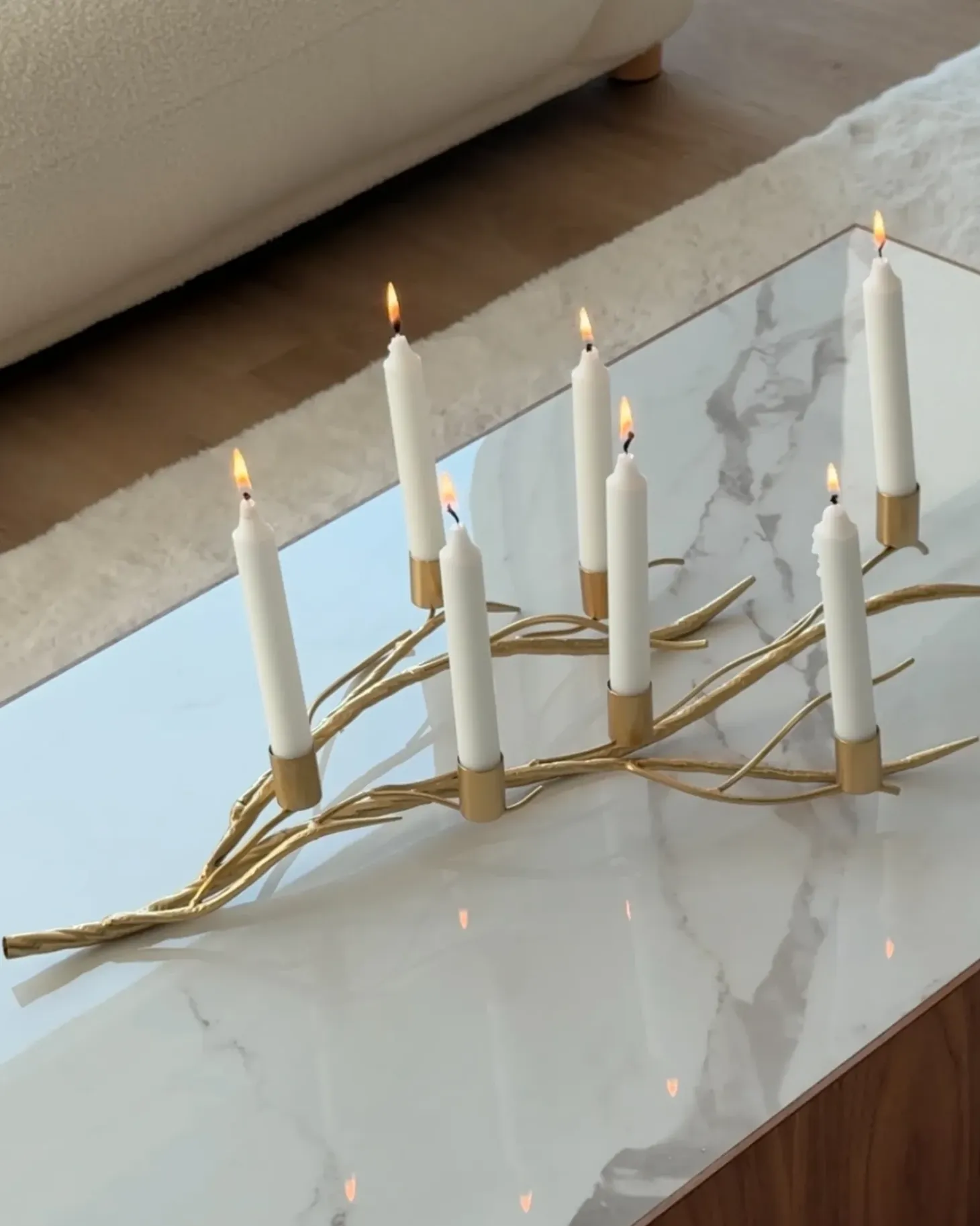 Lysestage ARRENTELA Metal 10 cm Guld