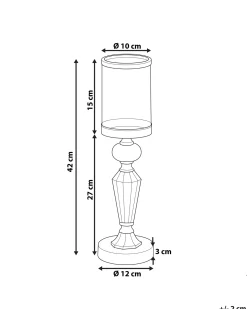 Lysestage BONAO Glas 42 cm Sølv