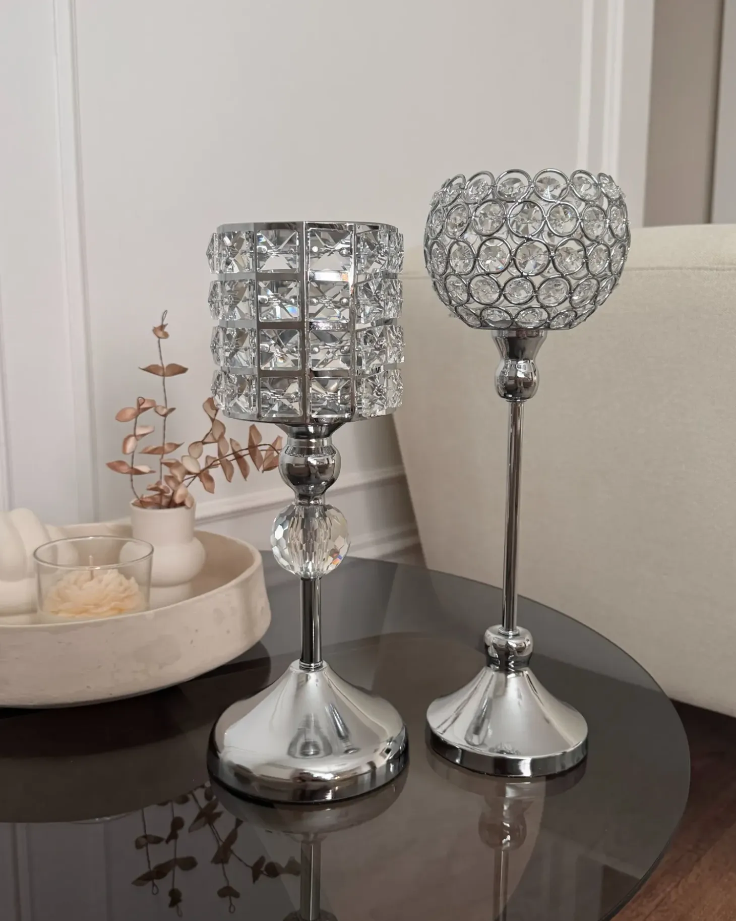 Lysestage ESTERNAY Metal 27 cm Sølv