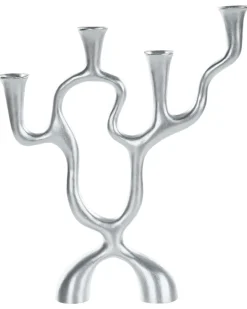 Lysestage FAMOES Metal 41 cm Sølv