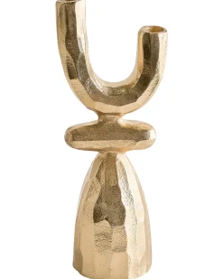 Lysestage KRADENIK Metal 33 cm Guld