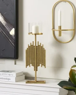 Lysestage NIAS Metal 53 cm Guld