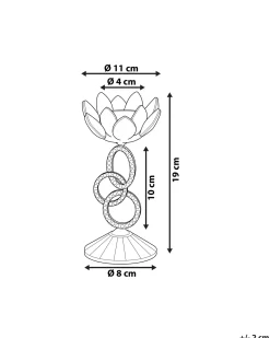 Lysestage OVIEDO Glas 19 cm Sølv