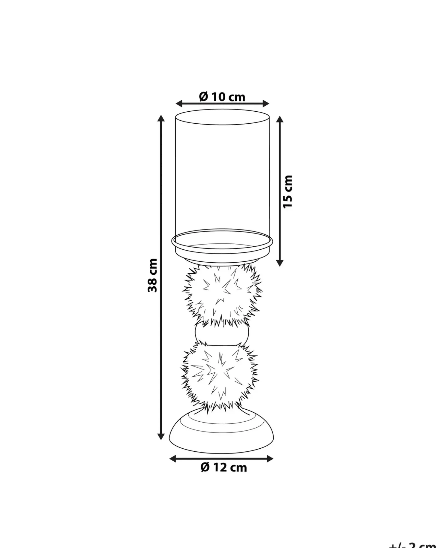 Lysestage PADRE Glas 38 cm Brun