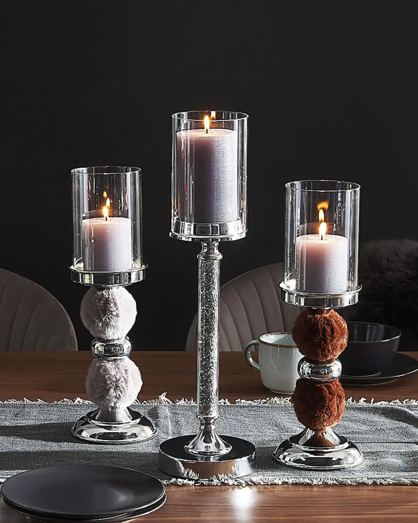 Lysestage PADRE Glas 38 cm Brun