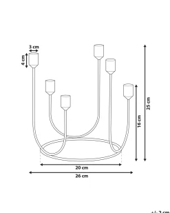 Lysestage PANAY Metal 25 cm Sort