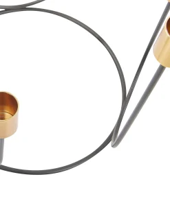 Lysestage PANAY Metal 25 cm Sort