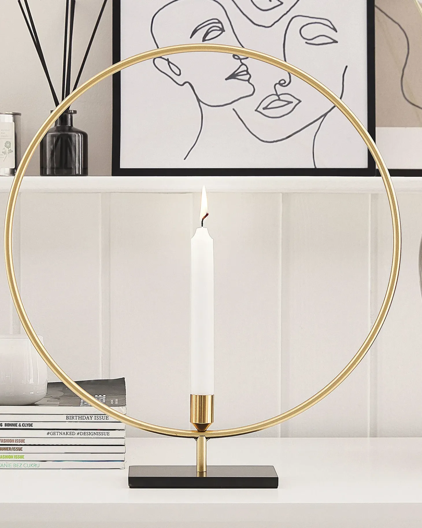 Lysestage SERAM Metal 45 cm Guld