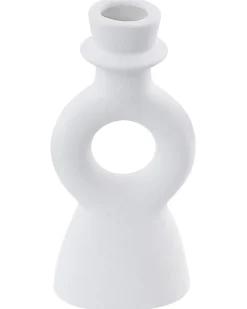 Lysestage SPARTA Keramik 17 cm Cremehvid
