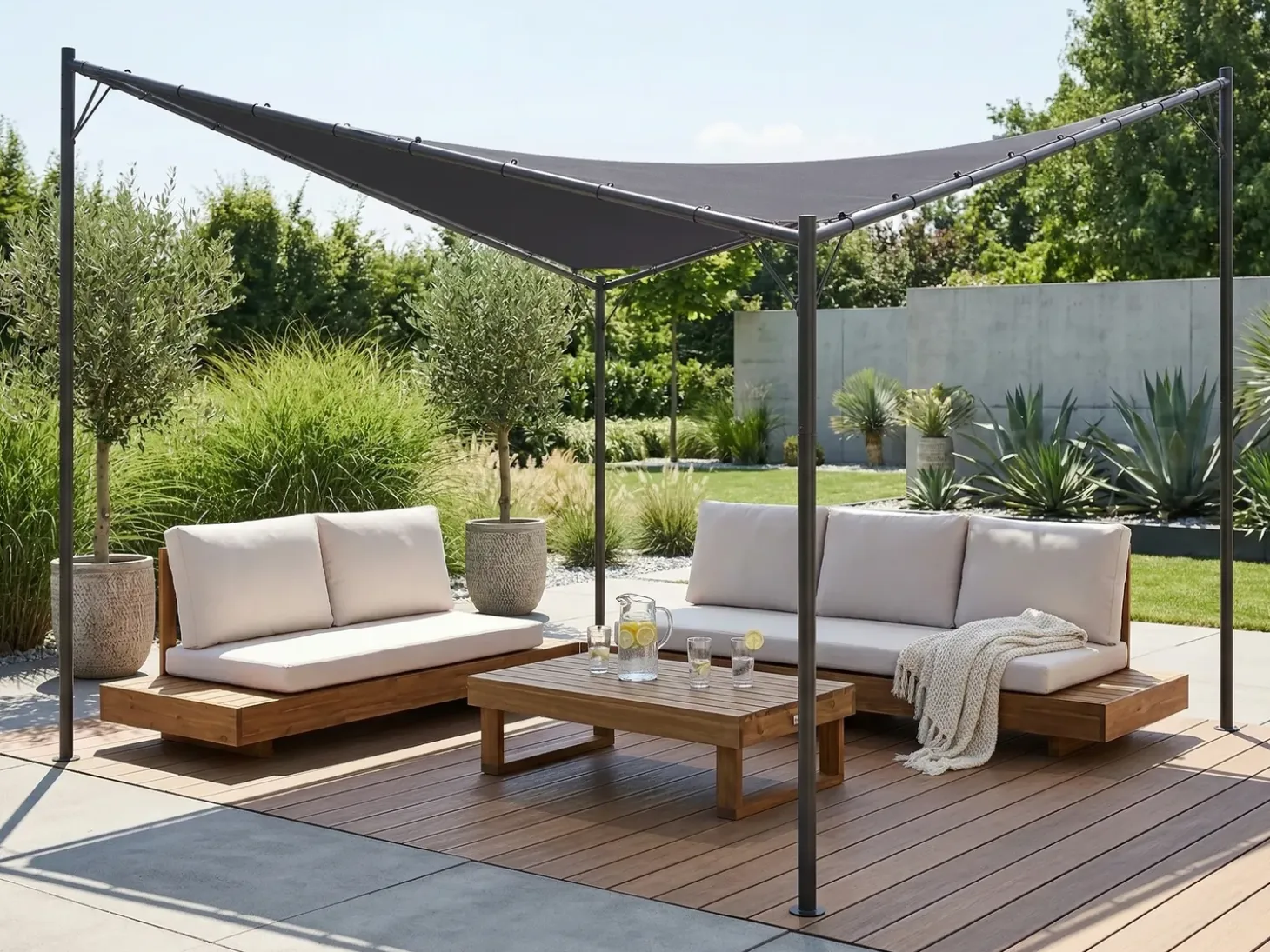 Lysthus AVENTINE Metal 300 cm 300 cm Mørkegrå