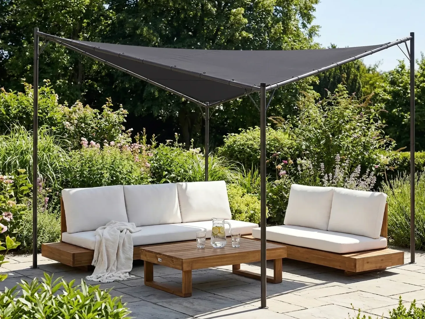 Lysthus AVENTINE Metal 300 cm 300 cm Mørkegrå
