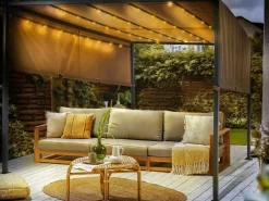 Lysthus LED PARGA Metal 310 cm 310 cm Brun