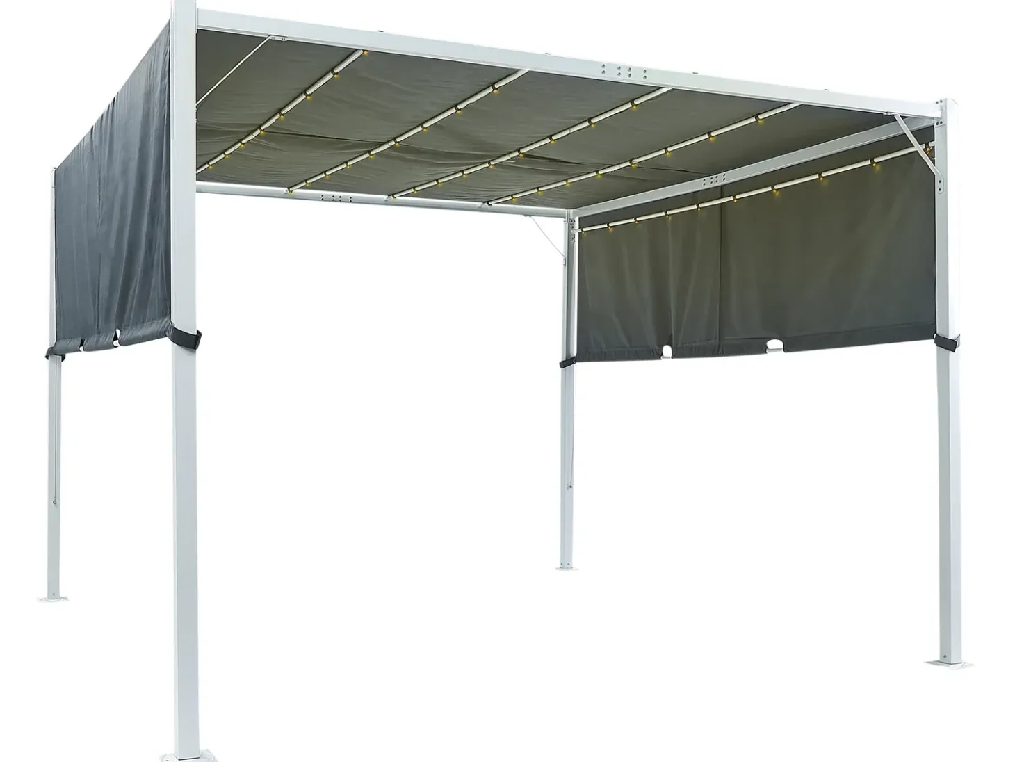 Lysthus LED PARGA Metal 310 cm 310 cm Grå