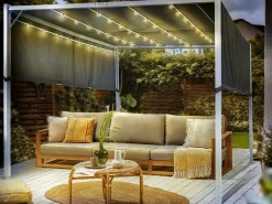 Lysthus LED PARGA Metal 310 cm 310 cm Grå