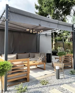 Lysthus LED PARGA Metal 310 cm 310 cm Mørkegrå