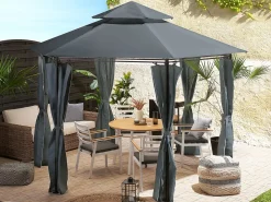 Lysthus PORTEL Metal 350 cm 350 cm Grafit