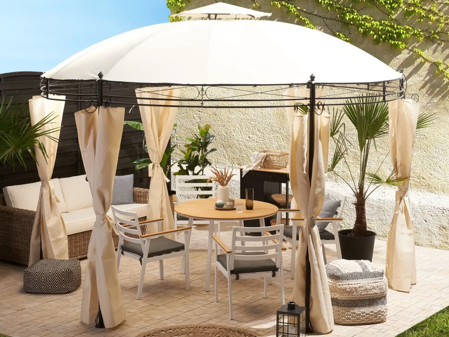 Lysthus SAFARA Metal 368 cm 368 cm Beige