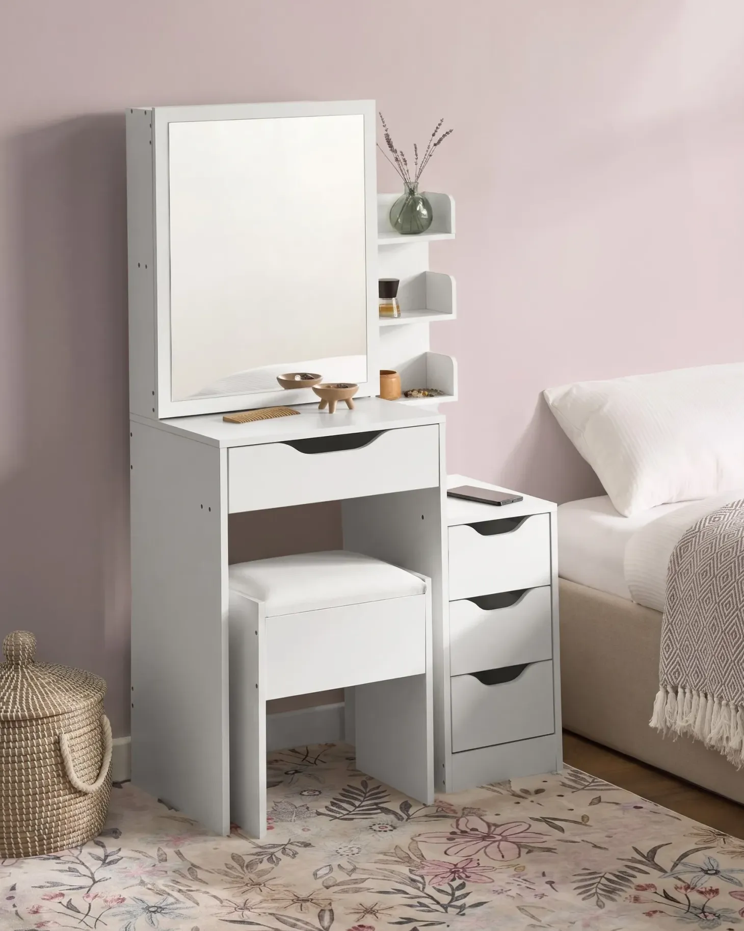 Makeup Bord GATINEAU Hvid