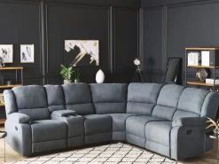 Manuel recliner hjørnesofa 5 personers ROKKE Grå Venstrevendt