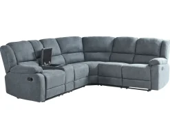 Manuel recliner hjørnesofa 5 personers ROKKE Grå Venstrevendt