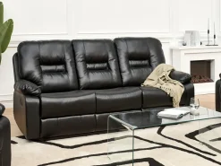 Manuel recliner sofa 3 personers BERGEN Kunstlæder Sort