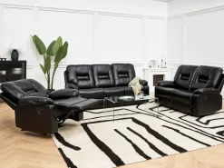 Manuel recliner sofa 2 personers BERGEN Kunstlæder Sort