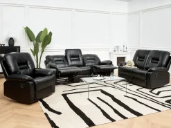 Manuel recliner sofa 2 personers BERGEN Kunstlæder Sort