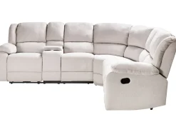 Manuel recliner hjørnesofa 5 personers ROKKE Lys Beige Venstrevendt