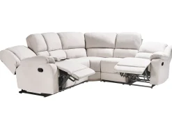 Manuel recliner hjørnesofa 5 personers ROKKE Lys Beige Venstrevendt