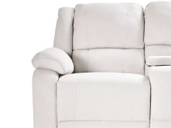 Manuel recliner hjørnesofa 5 personers ROKKE Lys Beige med USB-port Venstrevendt