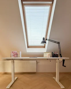 Manuelt justerbart hæve sænkebord DESTINES Hvid 160 cm 72 cm
