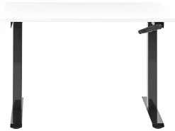 Manuelt justerbart hæve sænkebord DESTINES Hvid/sort 120 cm 72 cm