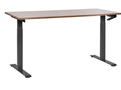 Manuelt justerbart hæve sænkebord DESTINES Brun/sort 160 cm 72 cm