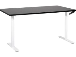 Manuelt justerbart hæve sænkebord DESTINAS Sort/hvid 160 cm 72 cm
