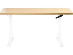 Manuelt justerbart hæve sænkebord DESTINES Lysebrun/hvid 160 cm 72 cm