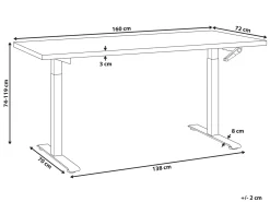 Manuelt justerbart hæve sænkebord DESTINES 160 cm 72 cm